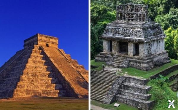 Знаменитые сооружения майя - пирамида...