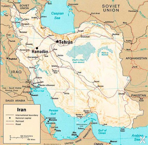 Карта Ирана и близлежащих стран, где ...