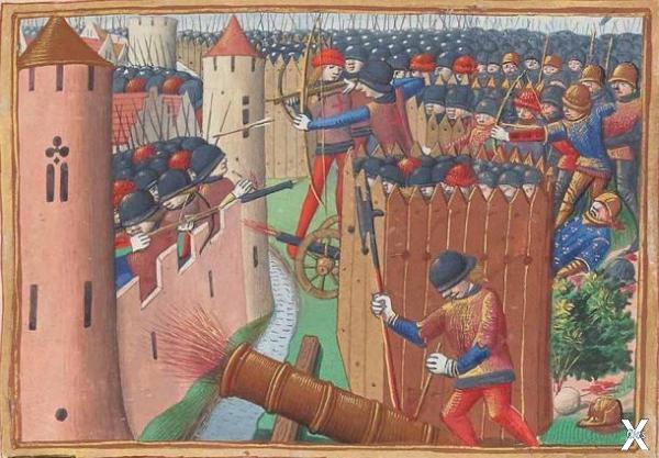 Изображение осады Орлеана в 1429 году...