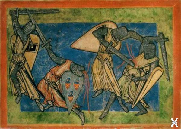 Изображение средневековой битвы около...