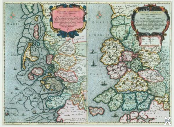 Карты Северной Фрисландии в 1651 (сле...