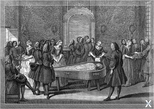 Сцена похорон в Англии, 1733 год