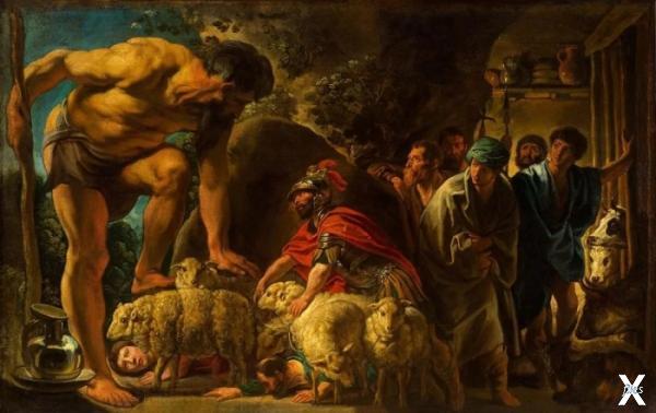 Одиссей и Полифем, картина Якоба Йорд...