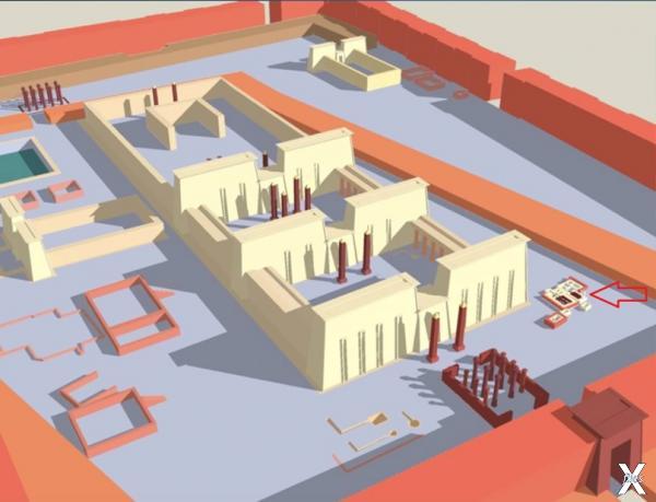 Схема храма Амона в Танисе, справа в ...