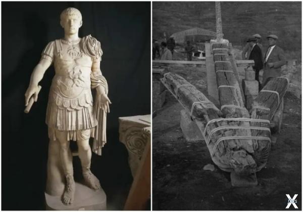 Слева направо: Статуя Калигулы в полн...