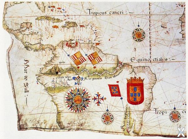 Карта Амазонии 1540-х гг.