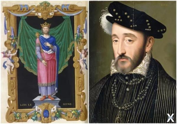 Слева направо: Людовик VII \ Король Ф...