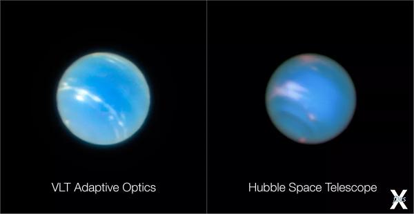 Сравнение снимков планеты Нептун, пол...