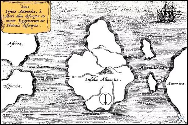 Карта Атлантиды Афанасия Кирхера. 166...