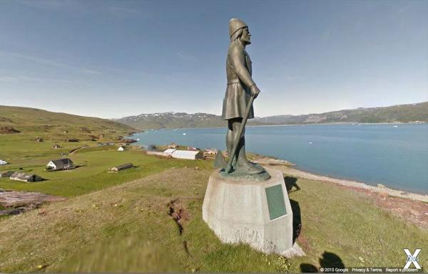 Статуя Лейфа Эрикссона в поселении Ка...