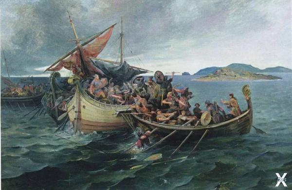 Викинги в морском бою
