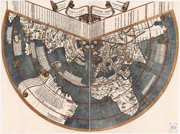 Фрагмент карты мира Иоганна Рюйша 150...