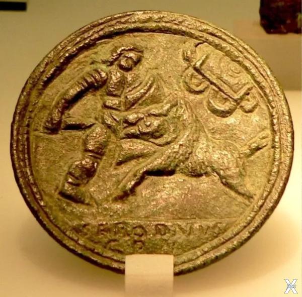 Венацио на древнеримской монете