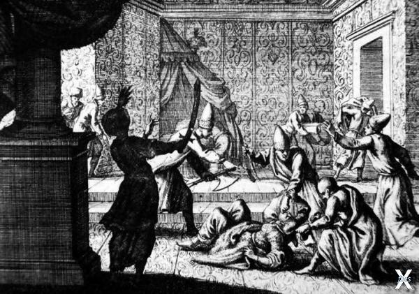 Убийство Кёсем-султан. Гравюра. 1694 г.