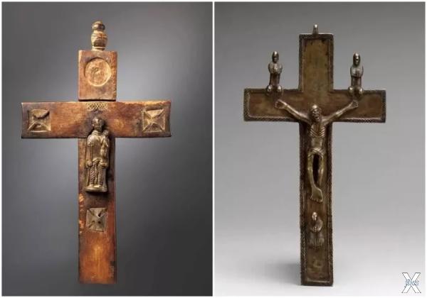 Слева направо: Крест со святым Антони...