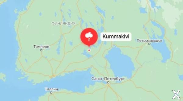 Расположение камня Куммакиви на карте