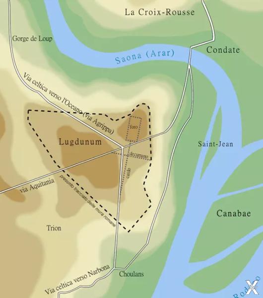 Карта Лугдуна и его окрестностей