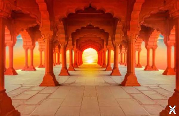 Красный форт в Дели на закате, Индия
