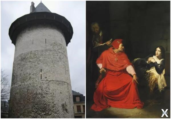 Слева направо: Башня в Руане, где Жан...