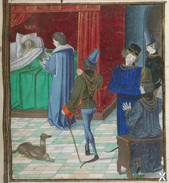 Карл VI, прикованный к постели, и его...