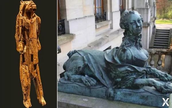 Слева - Левенменш, статуя возрастом о...