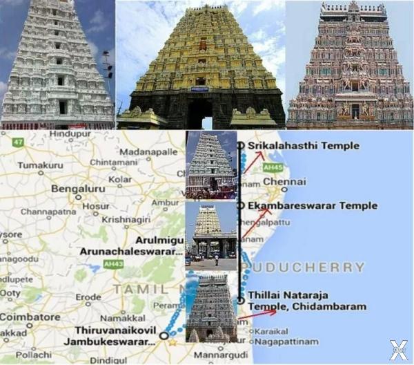 Слева направо: Храмы: храм Натараяр в...