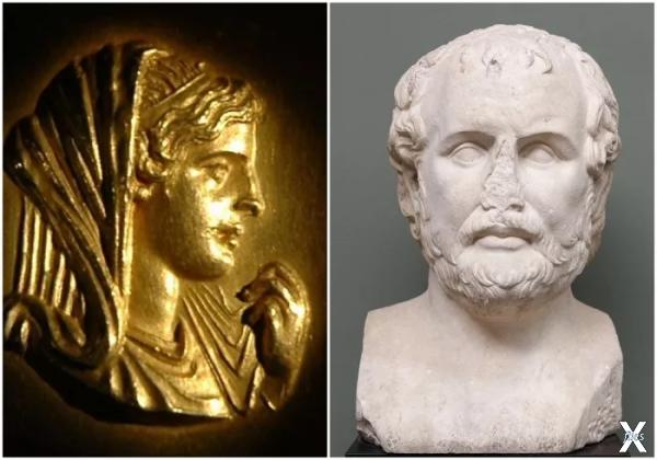 Слева направо: Римский медальон с изо...