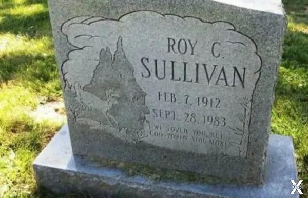 Надгробный камень на могиле Роя Салли...
