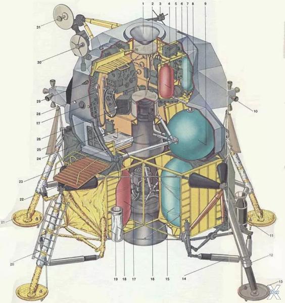 Лунный модуль в разрезе