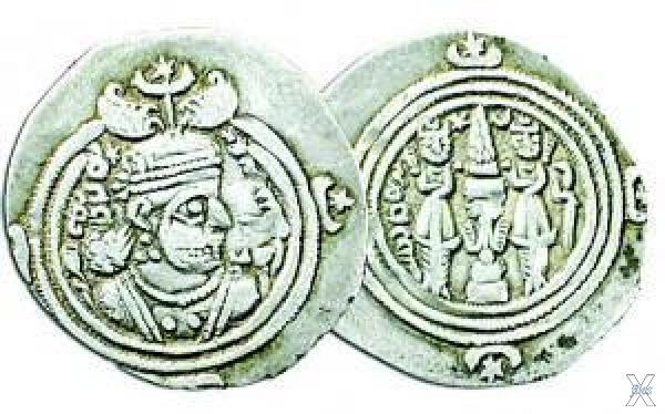 …а на монетах династии Сасанидов изоб...