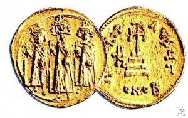Солид византийского императора Иракли...