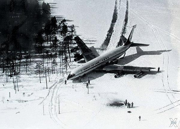 Боинг 747 смог сесть на лед карельско...