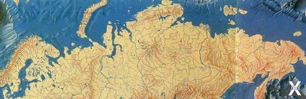 Русла великих сибирских рек на карте ...