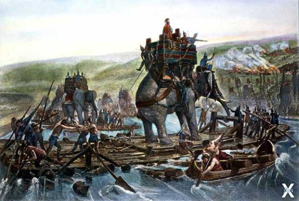 Армия Ганнибала переправляется через ...