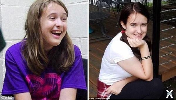 На фото Пейтон Леутер в 12 лет (слева...