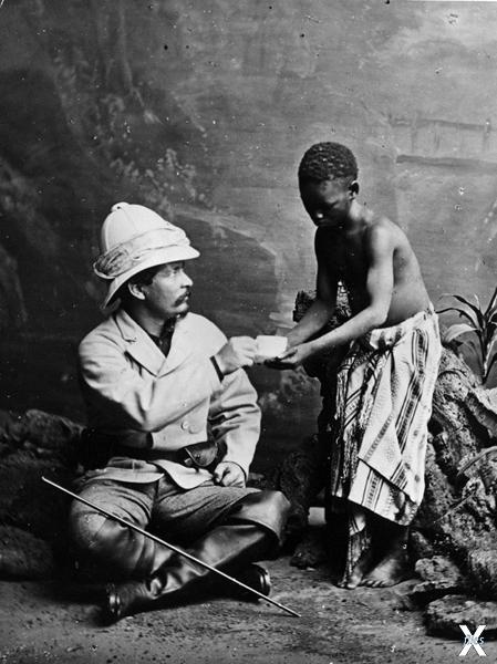Генри Мортон Стэнли с африканским мал...
