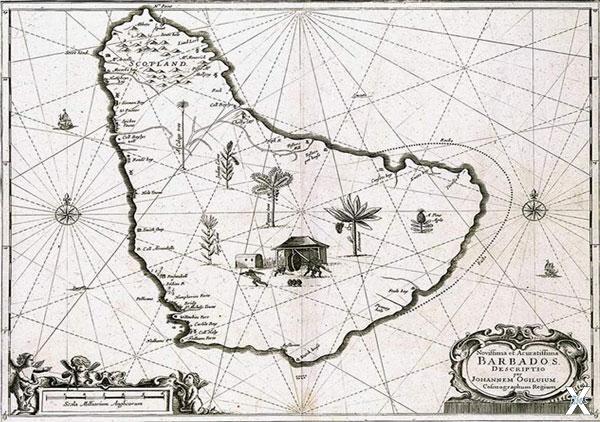 Карта Барбадоса, 1761 год