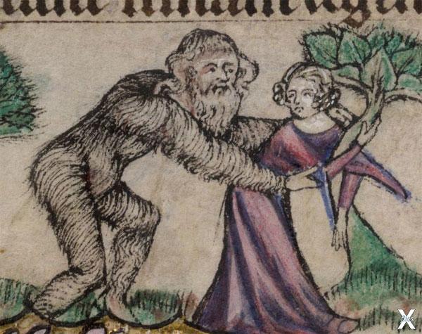 Средневековый рисунок с похищающим же...
