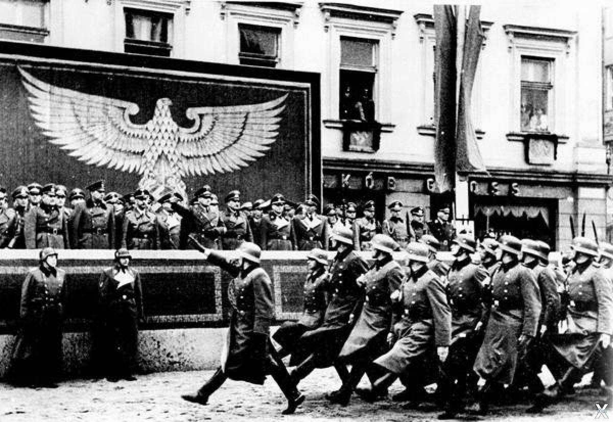 Начало войны гитлеровской германии. Парад в Германии 1939. Парад армий Германии и Польши в Чехословакии 1938. Парад рейха 1939.