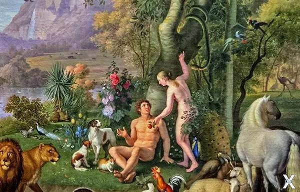 «Адам и Ева в саду Эдема», Иоганн Вен...