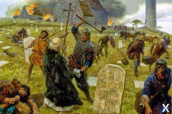 Нападение викингов на монастырь Линди...