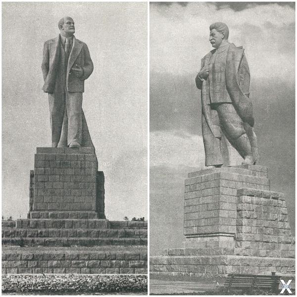 Памятники Ленину и Сталину на канале ...