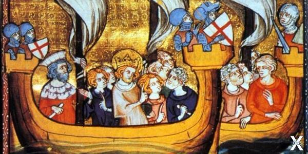 Людовик IX во главе крестоносцев на п...