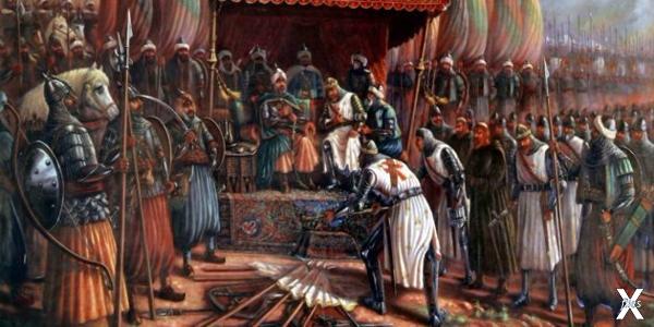 «Саладин и Ги де Лузиньян после битвы...