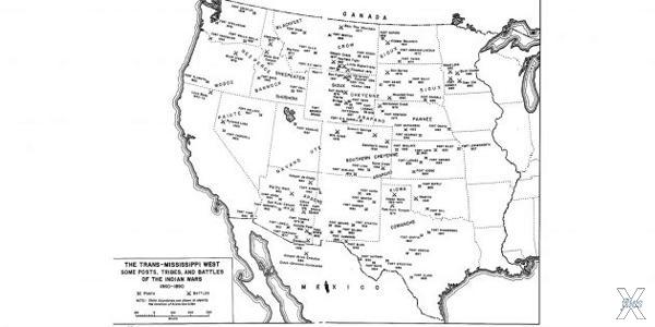 Карта войн и сражений американских во...