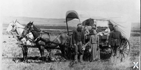Поселенцы, двигающиеся на Запад. 1866...