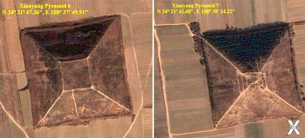 Спутниковые снимки некоторых пирамид ...