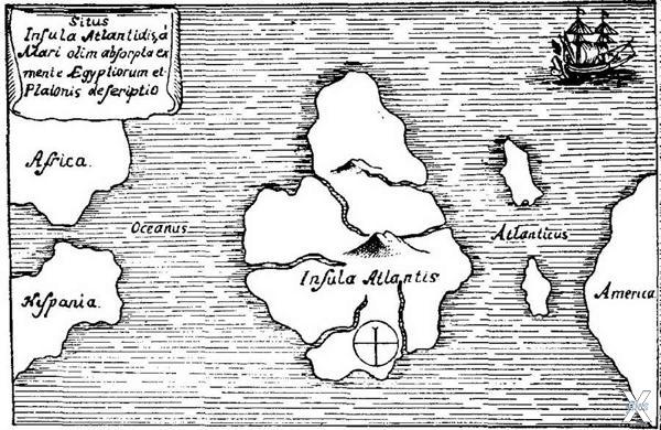 Карта Атлантиды Афаназиуса Кирхера (н...
