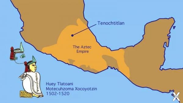 Карта империи ацтеков в её последние ...