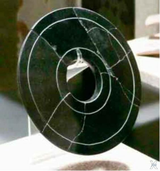 Древний диск из обсидиана. Мексика